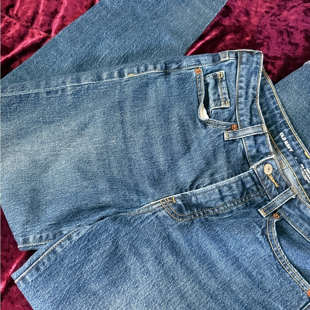 Old Navy Straight-Leg Midwash Blue Jeans - Picture 3 of 4